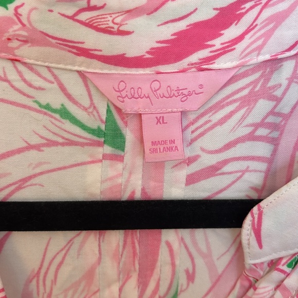 Lilly Pulitzer Sarasota Pintuck Flamingo Print Women's Top - Picture 2 of 4